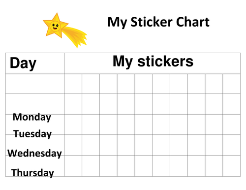 Behavior sticker chart and possible cover