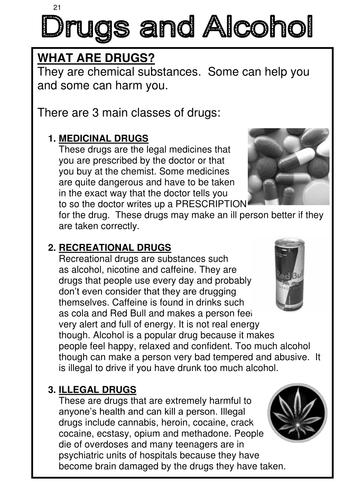 Fit and Healthy 9 Drugs and Alcohol fact sheet.