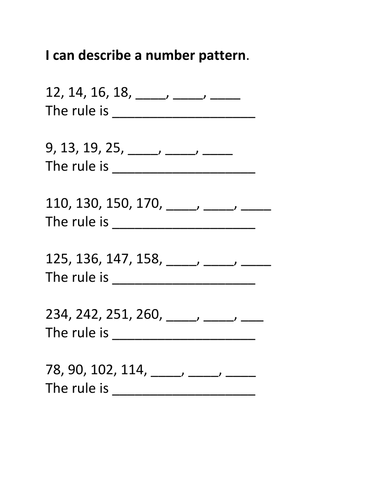 Number Sequences and Patterns