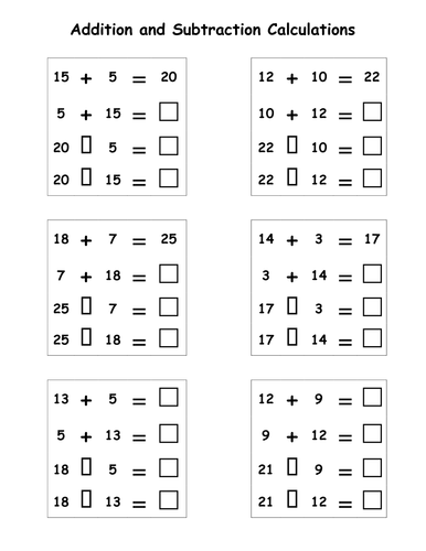 Addition and Subtraction Calculations