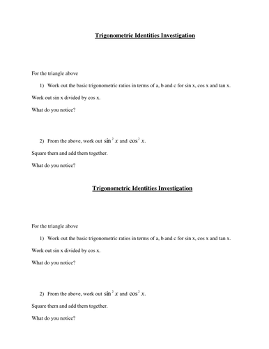 Trigonometric Investigation