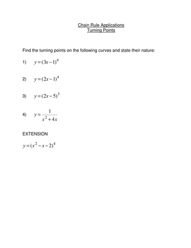 Chain Rule Handouts