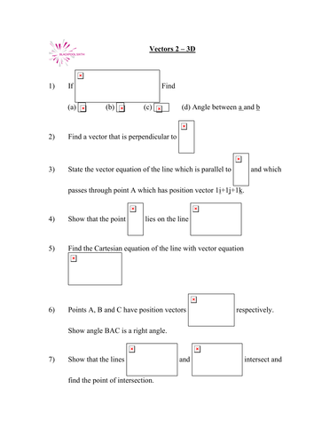 Handout on 3 D Vectors