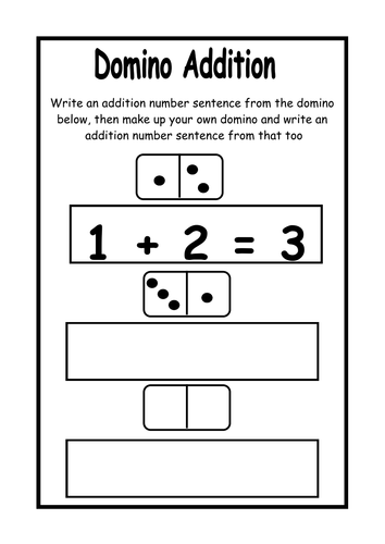 Domino Addition Worksheets by bios444 - UK Teaching Resources - TES