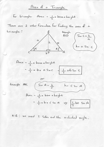 Area of a Triangle