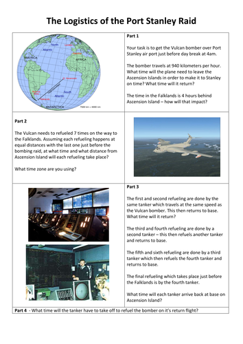 Falklands War - math and History logistics task