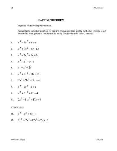 Factor Theorem