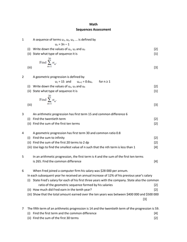 Sequences Test