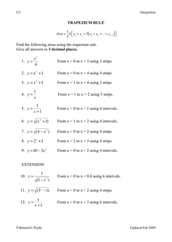 Pre-calculus and area under a curve exercise