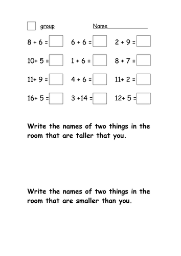 Addition worksheet | Teaching Resources