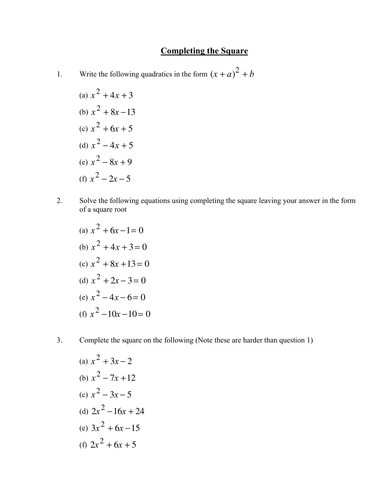 35 Complete The Square Worksheet - combining like terms worksheet