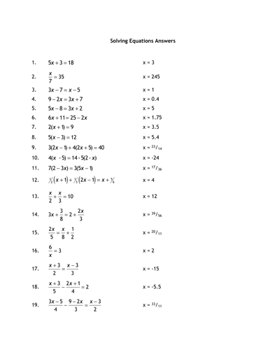 Solving Equations