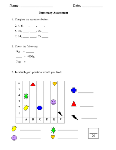 Grade 2/3 Assessment | Teaching Resources