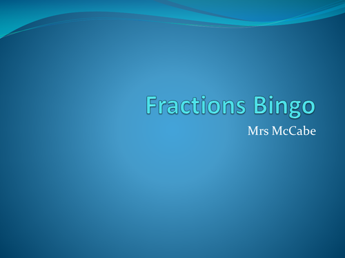 Fractions Bingo