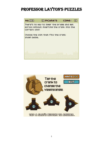 Professor Layton Puzzles