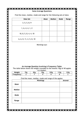 Some Average Problems