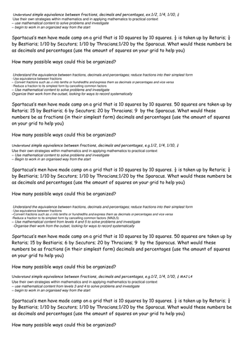 fraction decimal percent questions