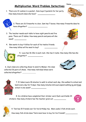 4 And 8 Times Tables Word Problems