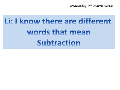 Different Words That Mean Subtract