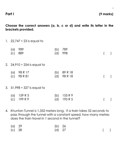 Division involving 2-3 digits Divisors