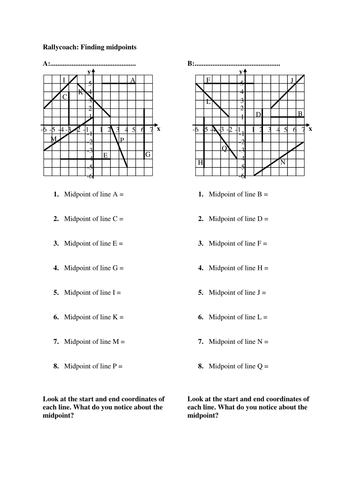 Midpoints of line segments