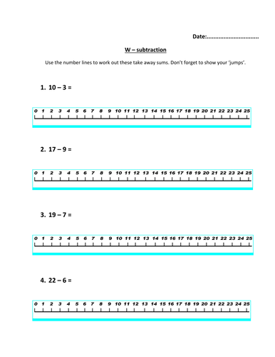 subtraction-using-a-number-line-teaching-resources