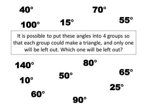 Angles in triangle starter puzzle