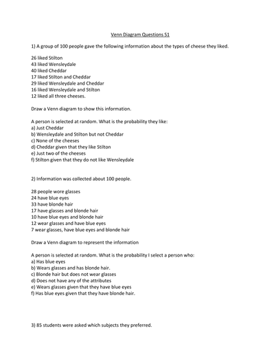 Venn Diagram Questions