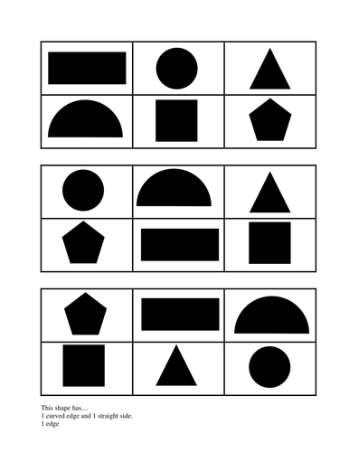 2D Shape Bingo Game