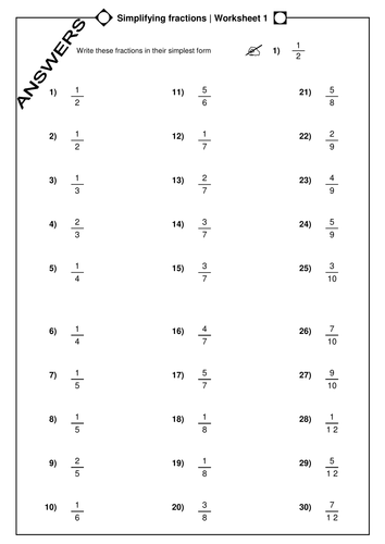 Printables Simplifying Fractions Worksheet simplying fractions level 5 by whidds teaching resources tes