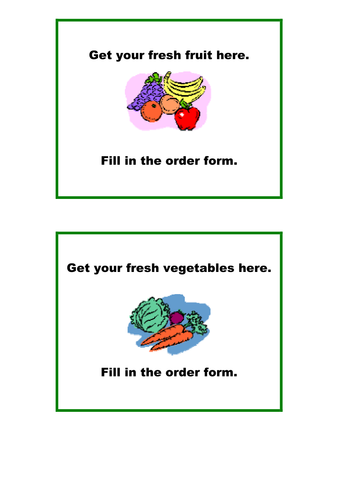 Greengrocer Role Play Resources
