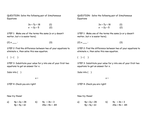 Solving Systems of Equations.
