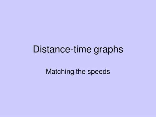 Distance - Time graphs