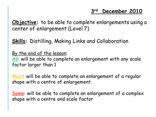 Enlargements by center level 7