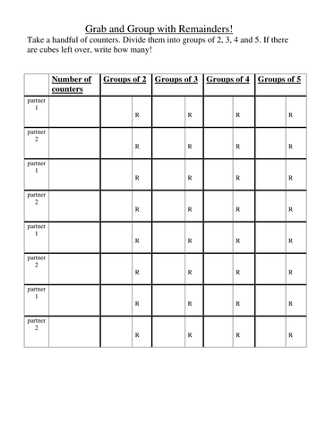 Grab and Group - division and remainders