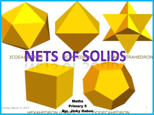 3rd Grade to 5th Grade Nets of Solids