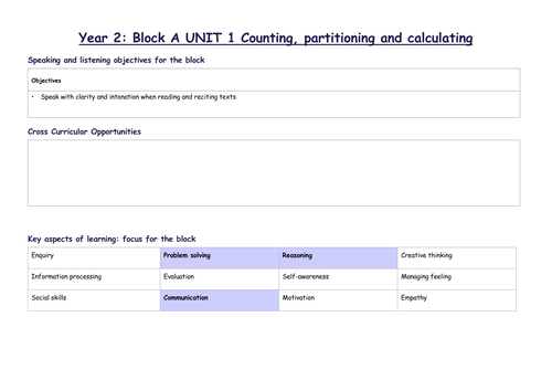 Math outline plans for all blocks and units