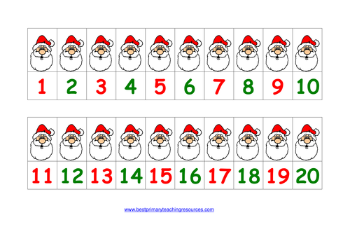 Christmas Table Top Number Lines
