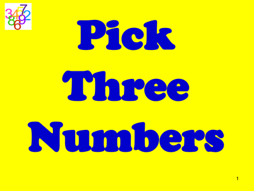 pick-3-numbers-teaching-resources