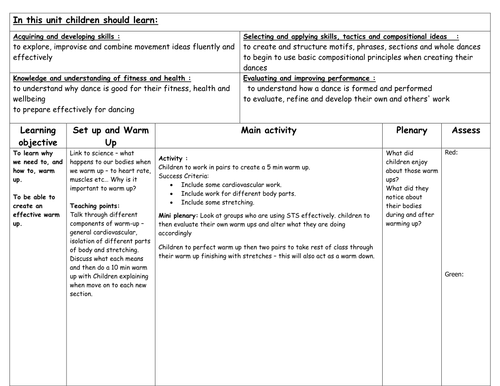 Dance lesson plans for grades 3-5 | Teaching Resources
