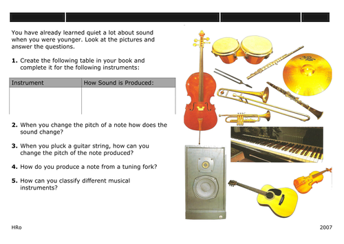 Sounds, Vibrations and Hearing Science Worksheets by Charleei
