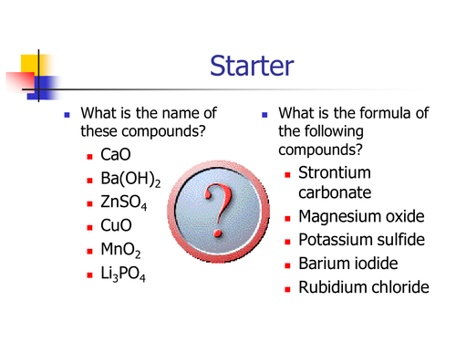 Comparing compounds and elements