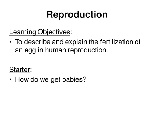 Human Reproduction Teaching Resources 