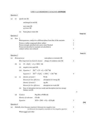 Catalyst Questions