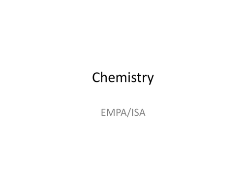 Chemistry tutorial following Specimen practice