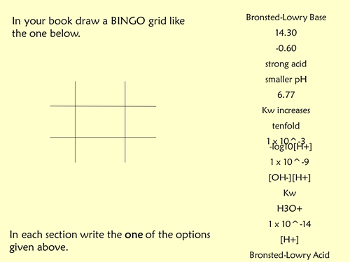 acid base bingo