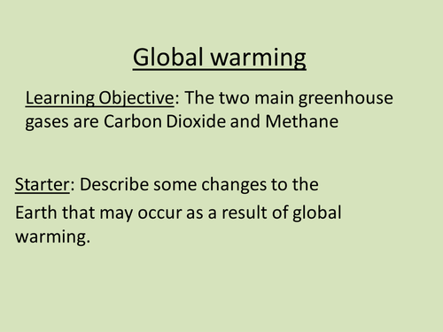 Global warming and sustainable development