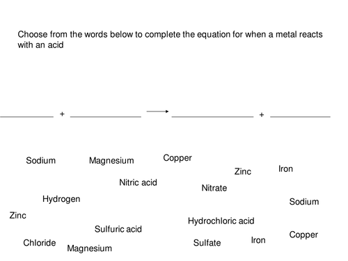 Metals and Acids: Balancing Equations (WS+Answers) by Sci-Guy ...