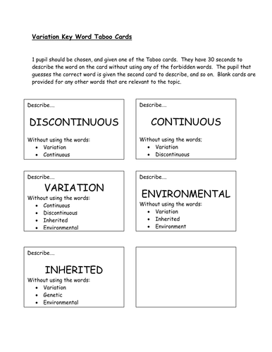 Variation Taboo