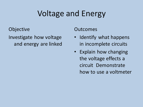 Voltage and Energy